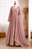 Chinon Silk 5mm Sequence Embroidery Work Gown Set