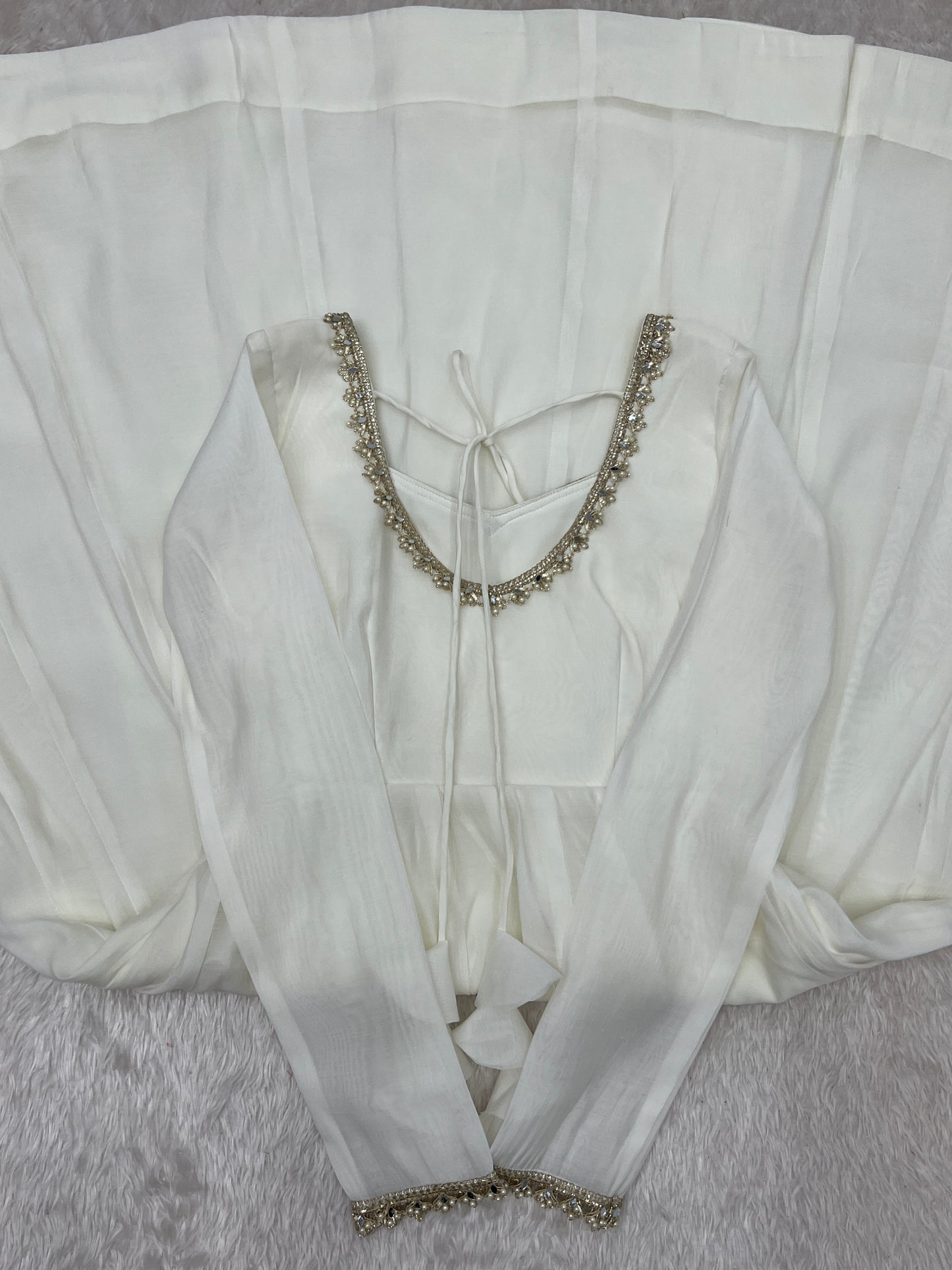 Pure Mal Chanderi Mirror Work Gown Dupatta