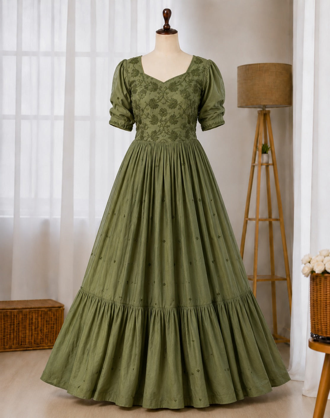 TRIPURA SUNDARI SOUTH SILK PURE COTTON TRENDING GOWN