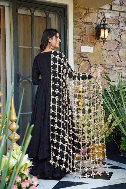 Beautifull Roman Silk With Fancy Color Anarkali Set