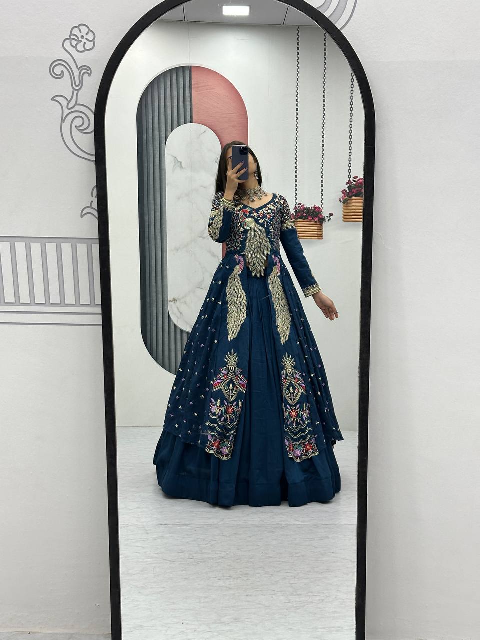 Beautifull Vichitra With Lumpi Lace Border Work Lehenga Set