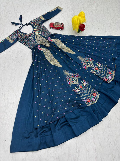 Beautifull Vichitra With Lumpi Lace Border Work Lehenga Set
