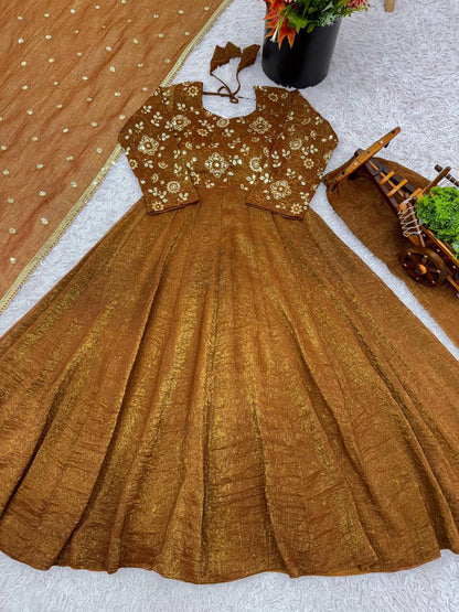 Red Color Premium Look Crunchy Silk Top Plazzo