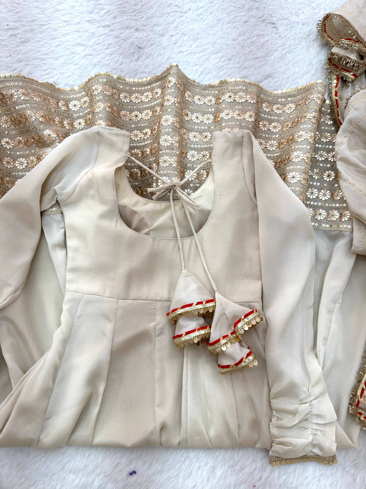 Beautifull Chinon Silk With Coding Embroidery Work Anarkali
