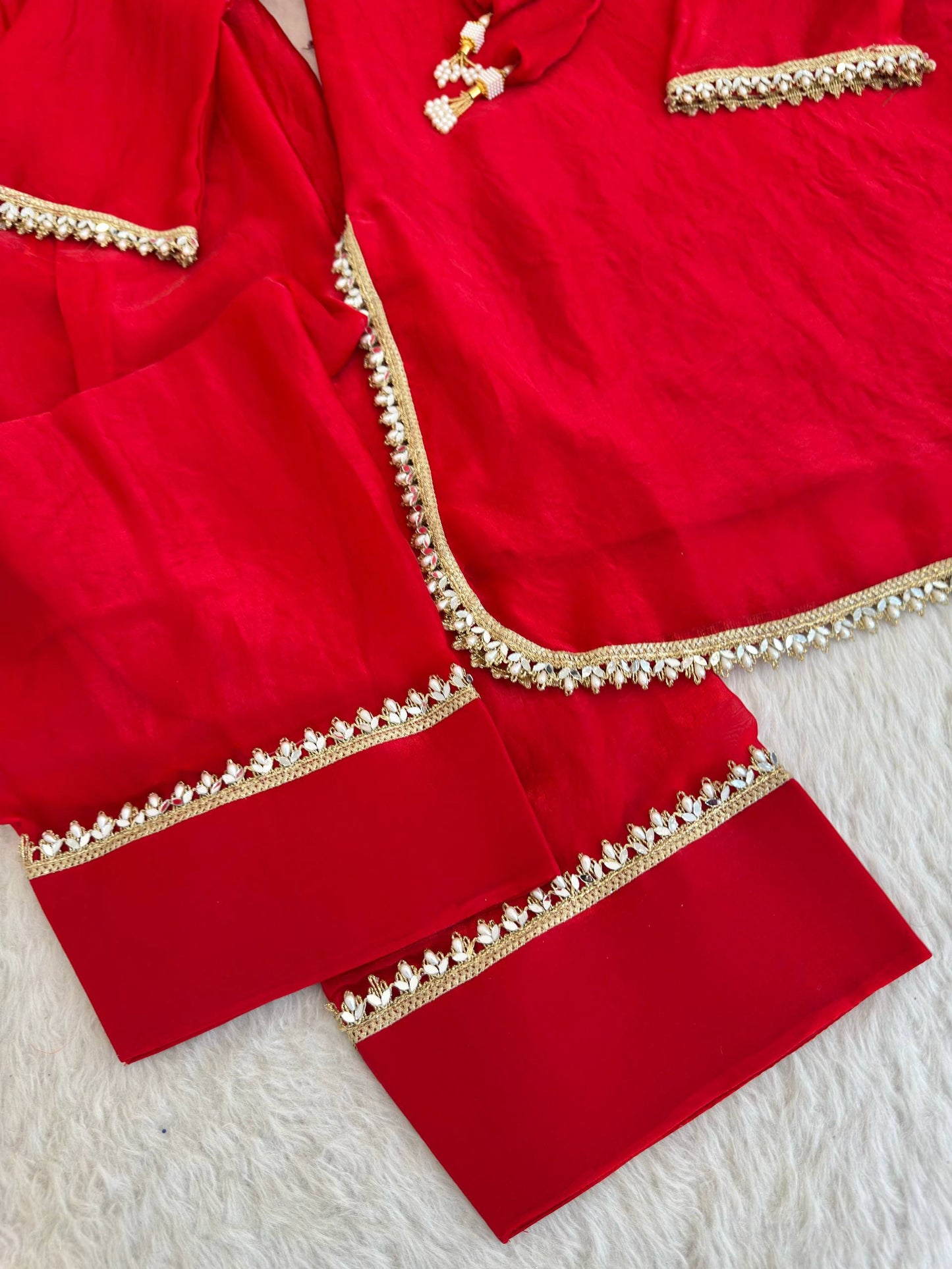 Beautifull Pink Color Satin Silk With Hand Made Real Mirror Work Top Pent
