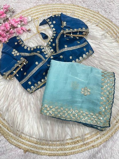 Jimmy Choo coding sequiece work saree