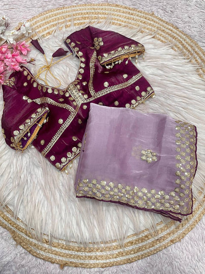 Jimmy Choo coding sequiece work saree