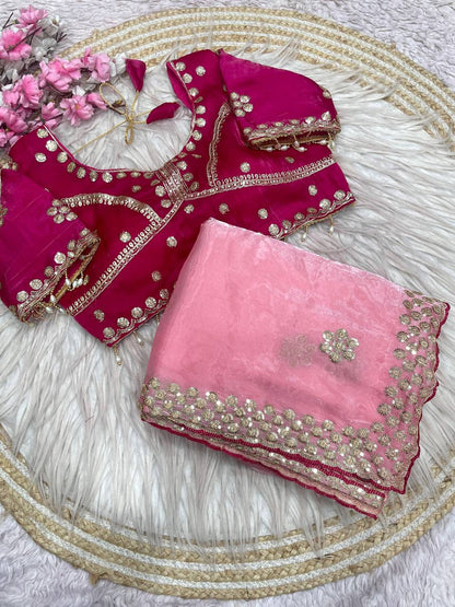Jimmy Choo coding sequiece work saree