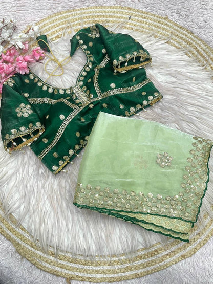 Jimmy Choo coding sequiece work saree