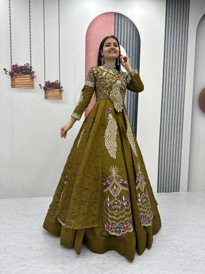 Beautifull Vichitra With Lumpi Lace Border Work Lehenga Set