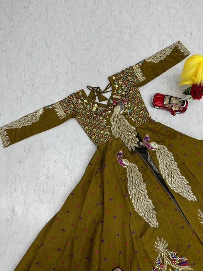 Beautifull Vichitra With Lumpi Lace Border Work Lehenga Set