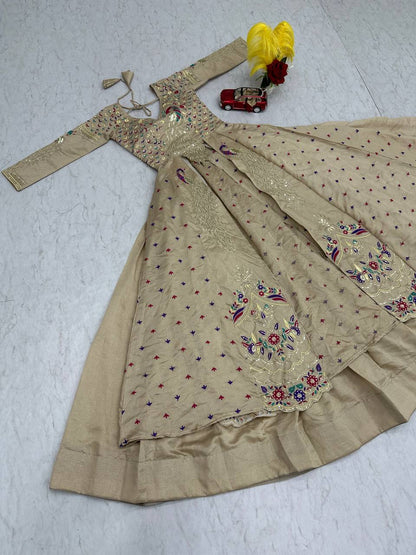 Beautifull Vichitra With Lumpi Lace Border Work Lehenga Set