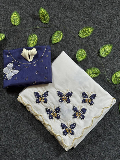 Beautifull Star Georgette Butterfly Cut HandWork Saree