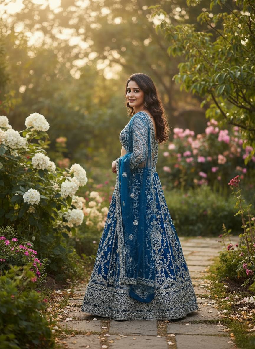 Wedding Special Butterfly Net With Coding Embroidery Work Lehenga