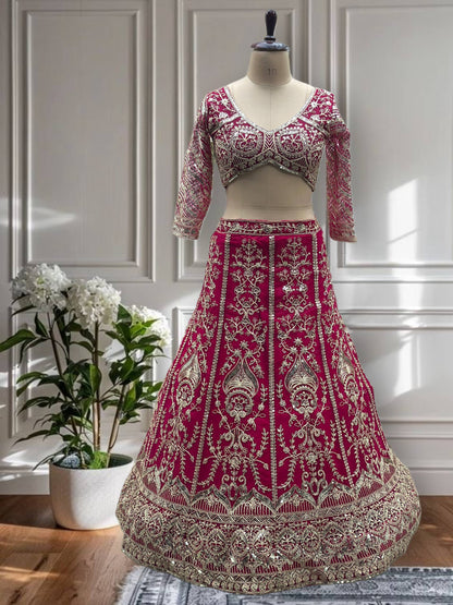 Wedding Special Butterfly Net With Coding Embroidery Work Lehenga