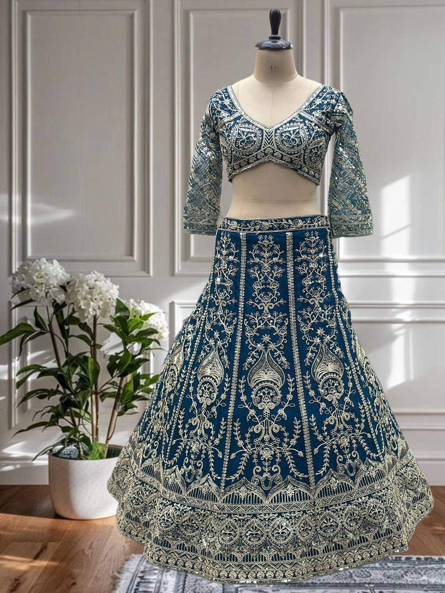 Wedding Special Butterfly Net With Coding Embroidery Work Lehenga