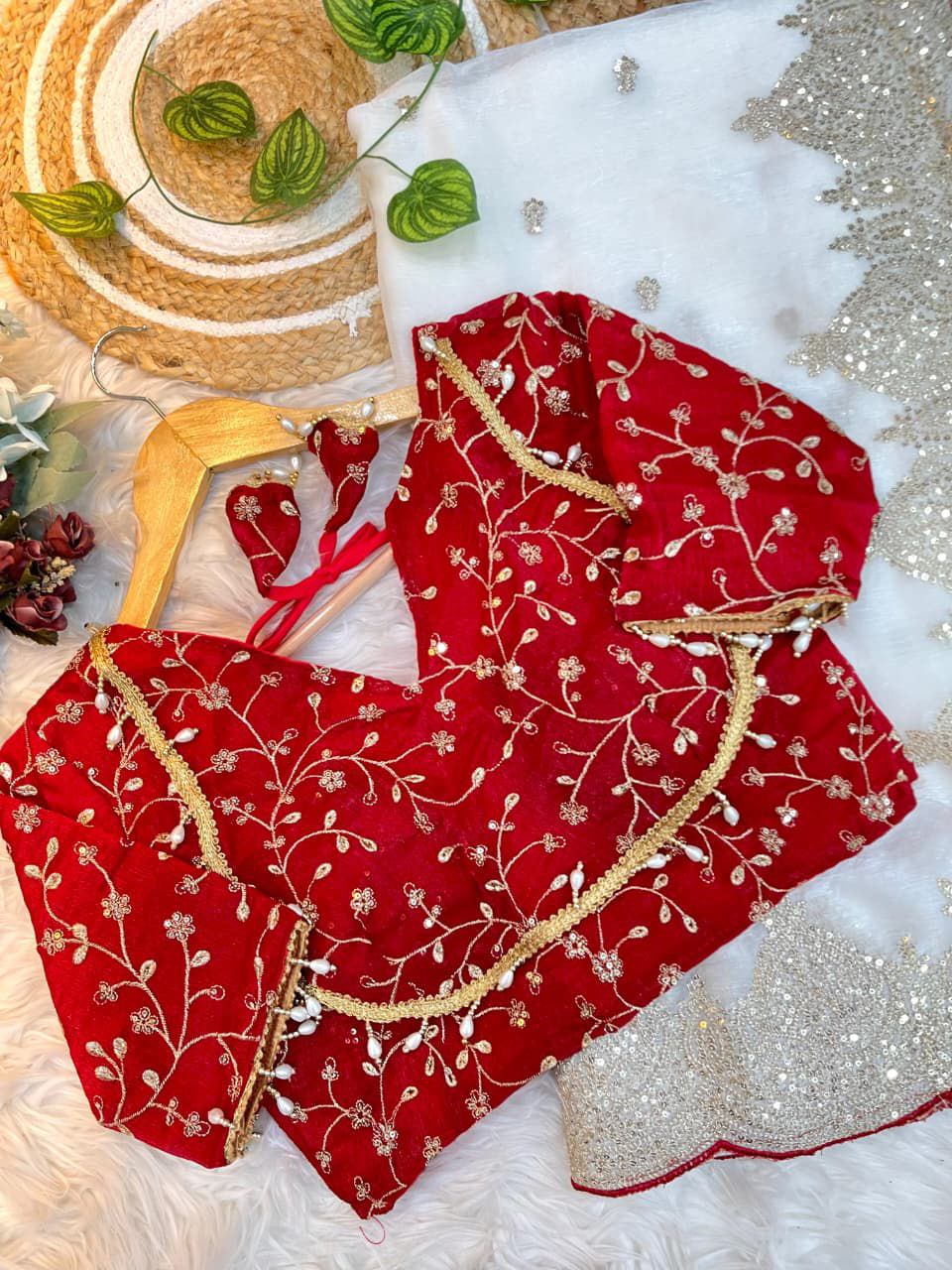 Beige Color Sequins & Zari Embroidery Work Saree