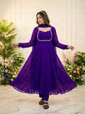 Beautiful Fox Georgette Anarkali Suit With Sequence Embroidery And Moti Lace Work