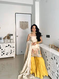 Heavy Chinon Silk With Thread & Sequience Work Top Sharara