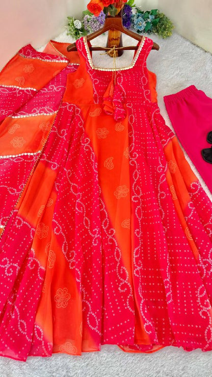Faux Georgette With Digital Print Work Gown