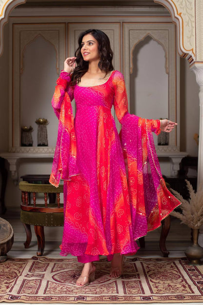 Faux Georgette With Digital Print Work Gown