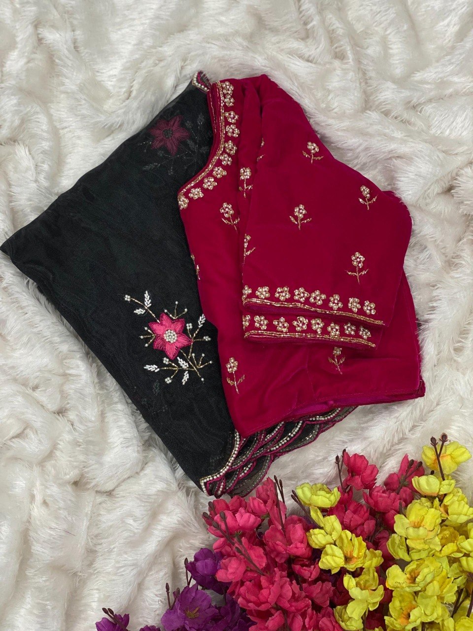Designer Light Organza With Moti Cutdana Border & Heavy Handwork Saree