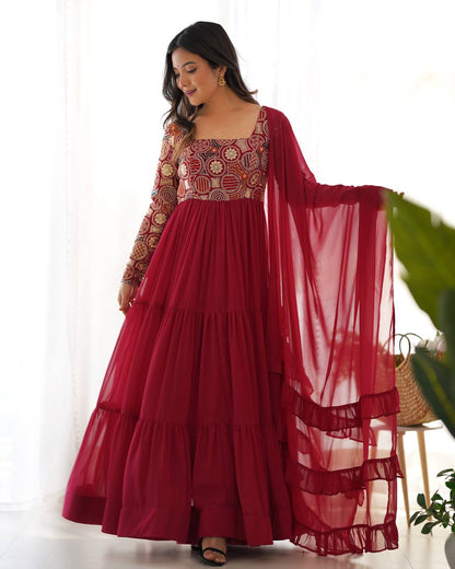 Pure Soft Fox Georgette Embroidery Work Anarkali