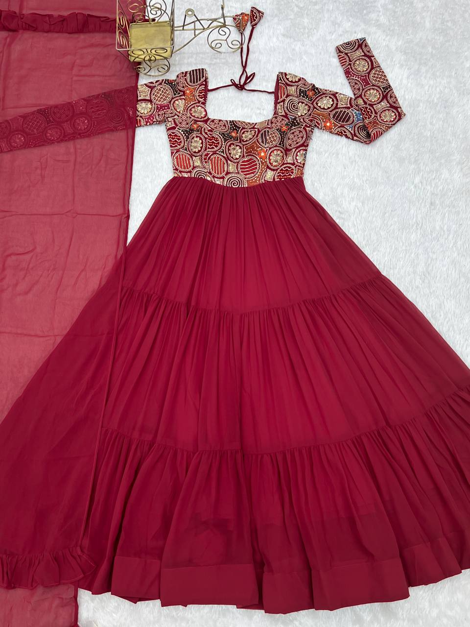 Pure Soft Fox Georgette Embroidery Work Anarkali