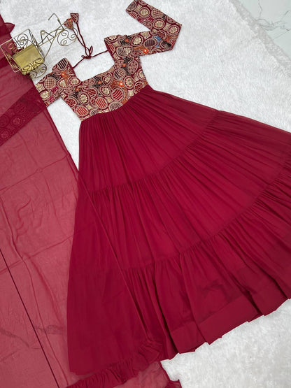 Pure Soft Fox Georgette Embroidery Work Anarkali