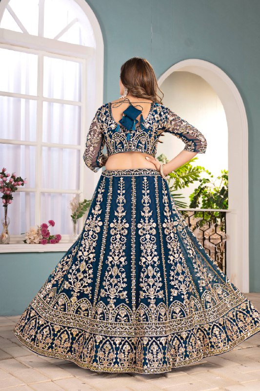Wedding Special Butterfly Net With Sequience Coding Work Lehenga