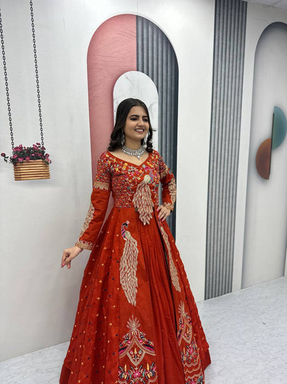 Beautifull Vichitra With Lumpi Lace Border Work Lehenga Set