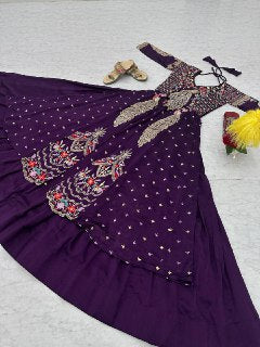 Beautifull Vichitra With Lumpi Lace Border Work Lehenga Set