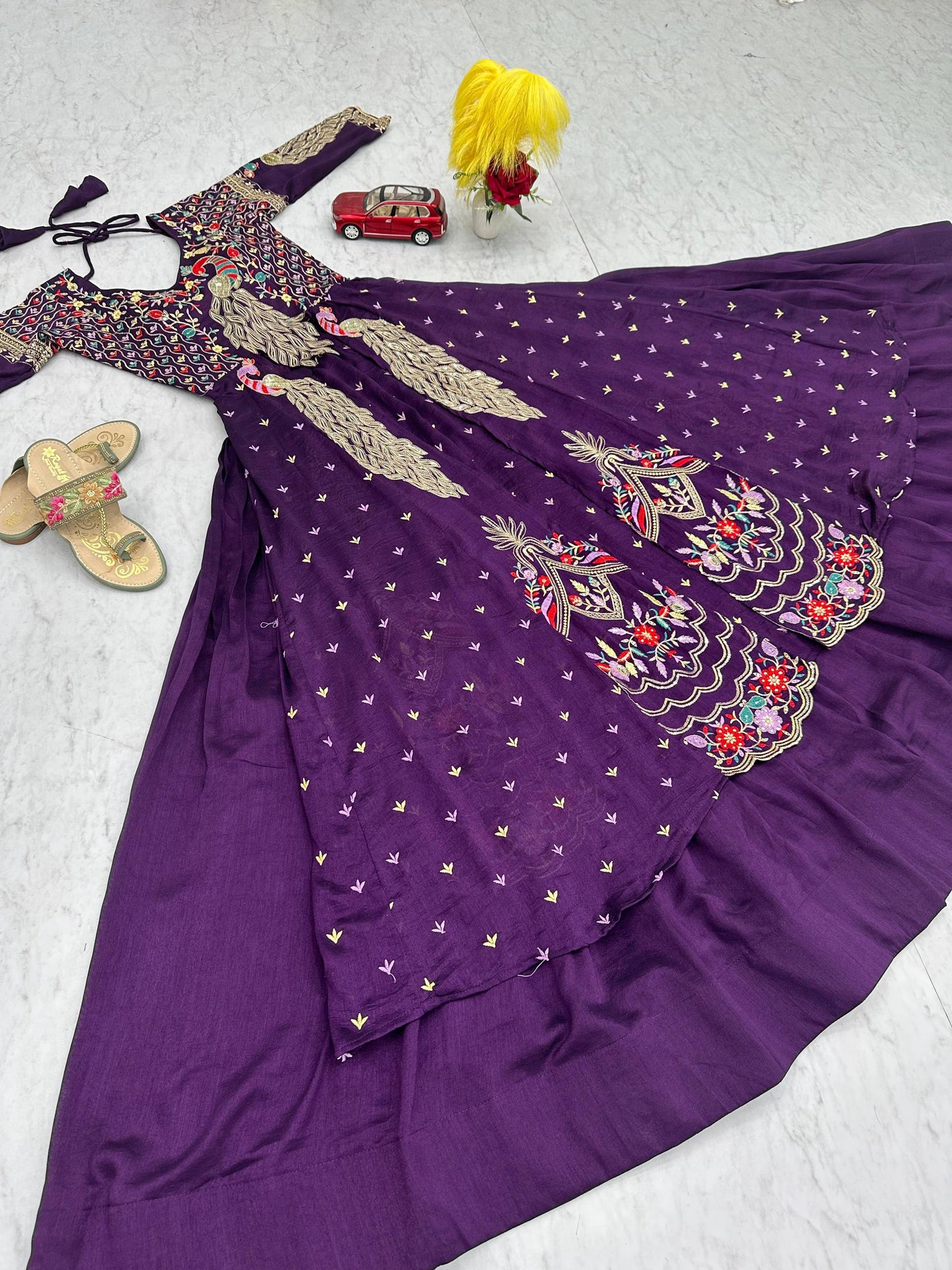 Beautifull Vichitra With Lumpi Lace Border Work Lehenga Set