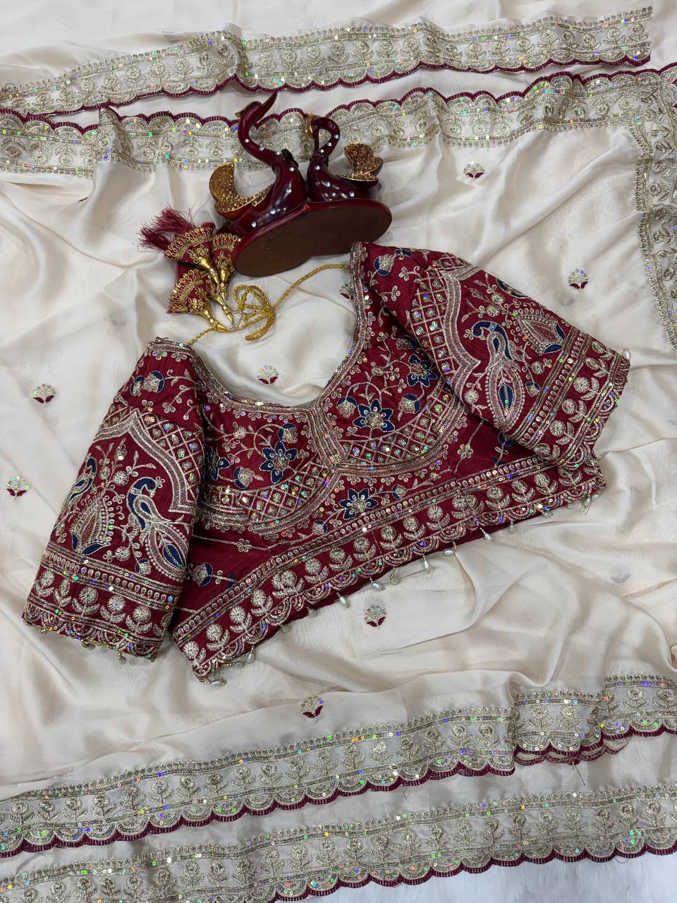 New Wear Soft Rangoli Silk With Beautiful Sequience Work Saree