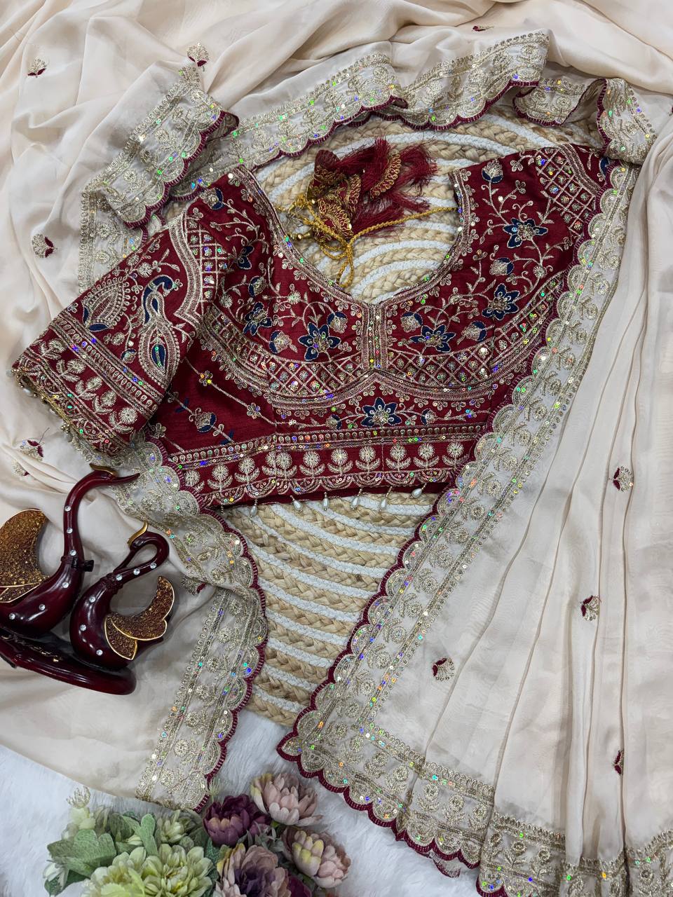 New Wear Soft Rangoli Silk With Beautiful Sequience Work Saree