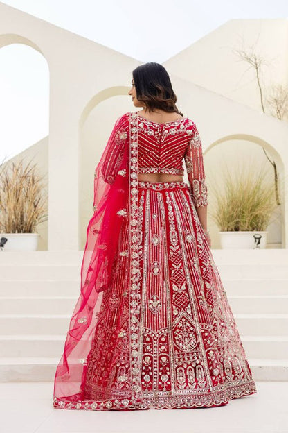Wedding Special Butterfly Net With Sequience Codding Work Lehenga