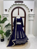 Premium Chinon Embroidered Lehenga Set