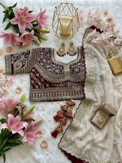 Beautifull Elegent Rich Look Embroidery Sequience Work Saree