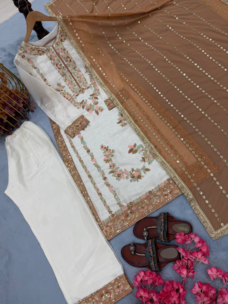 Eid Special Gmy Silk With Beautifull Embroidery Work Top Plazzo