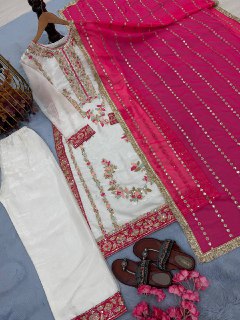 Eid Special Gmy Silk With Beautifull Embroidery Work Top Plazzo