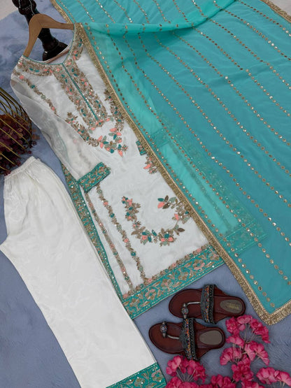 Eid Special Gmy Silk With Beautifull Embroidery Work Top Plazzo