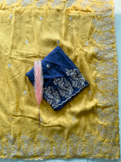Beautifull Premoim HO Silk With Codding Work Saree