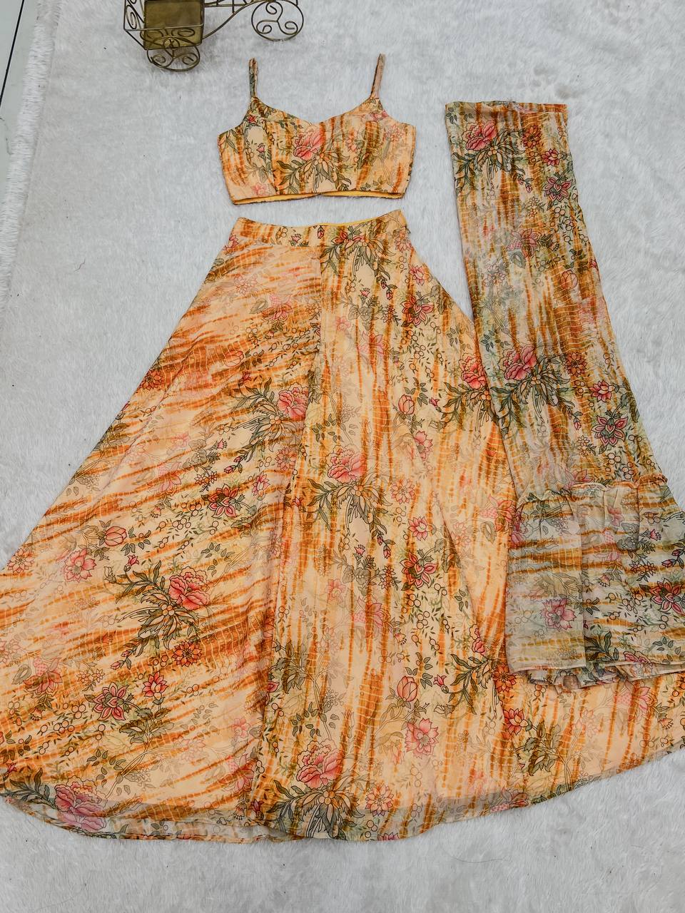 Blooming Grace Floral Shrug Palazzo Set
