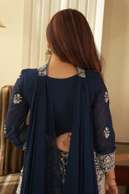 Most Viral Georgette Sequience Embroidery Work Top Plazzo