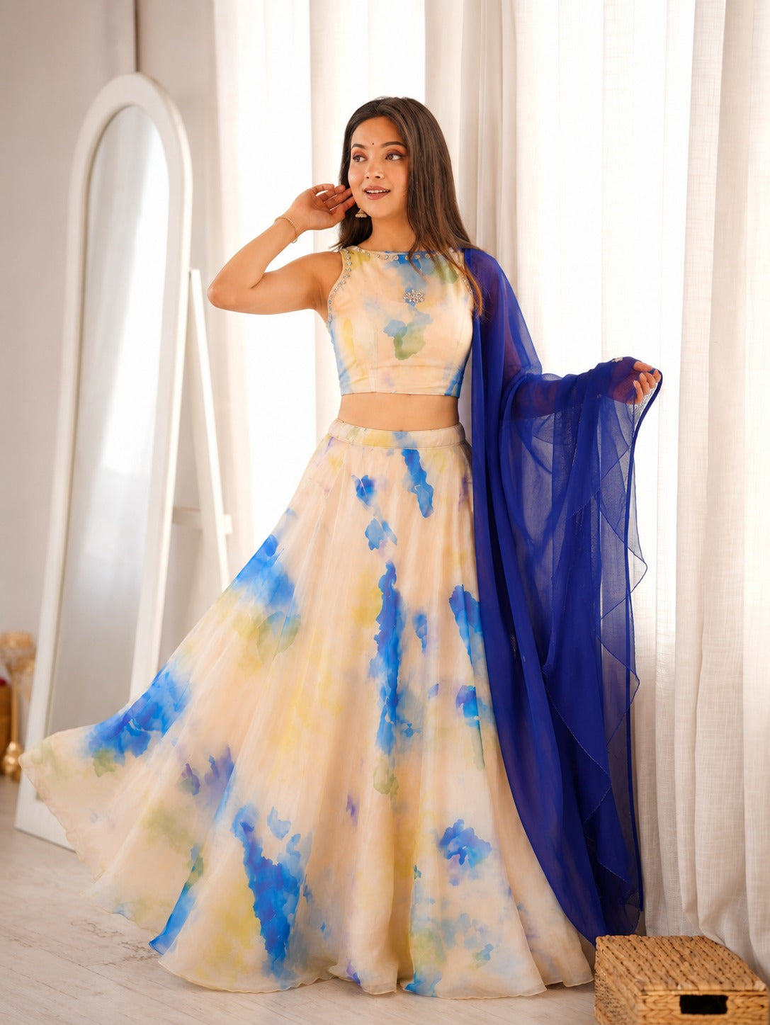 Jimmy Organza Printed Lehenga Set