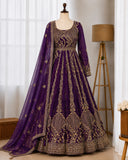 Havy Crunchi Silk With Embroidery Work Gown Lehenga