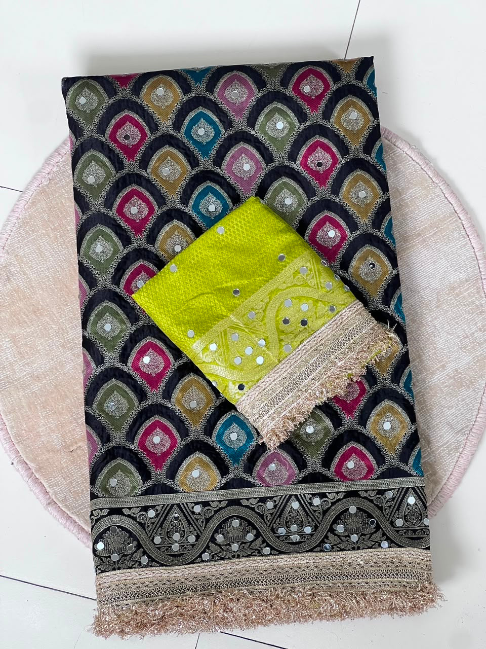 Heavy Satin Silk Banarasi Zari Rangkat Work Saree