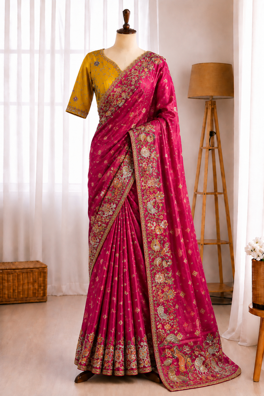 Premium Dola Silk Coding Sequence Work Saree