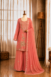 Fendy Silk Coding Zari Mirror Embroidery Work Top Pant