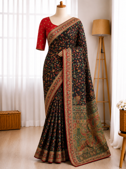 Pure Heavy Rajwada Pashmina Silk saree